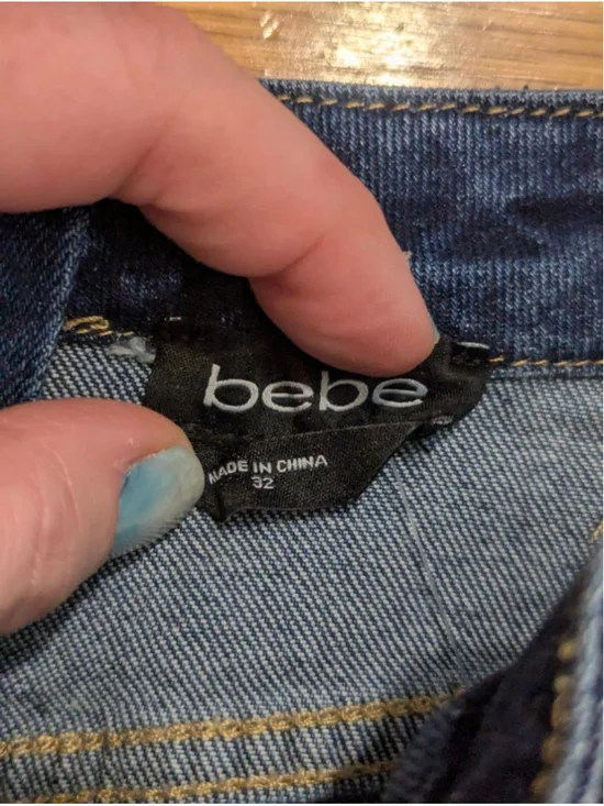 Bebe NWT High Waist Lace Up Wide Leg Jeans Size 32 - Picture 7 of 15